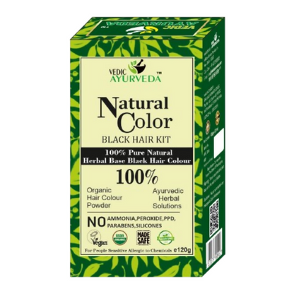 VedicAyurveda Natural Color Black Hair Kit - Dista