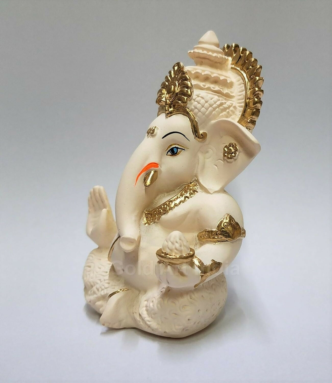 Gold Art India Peach Ivory Finish Ganesha Idol - Distacart