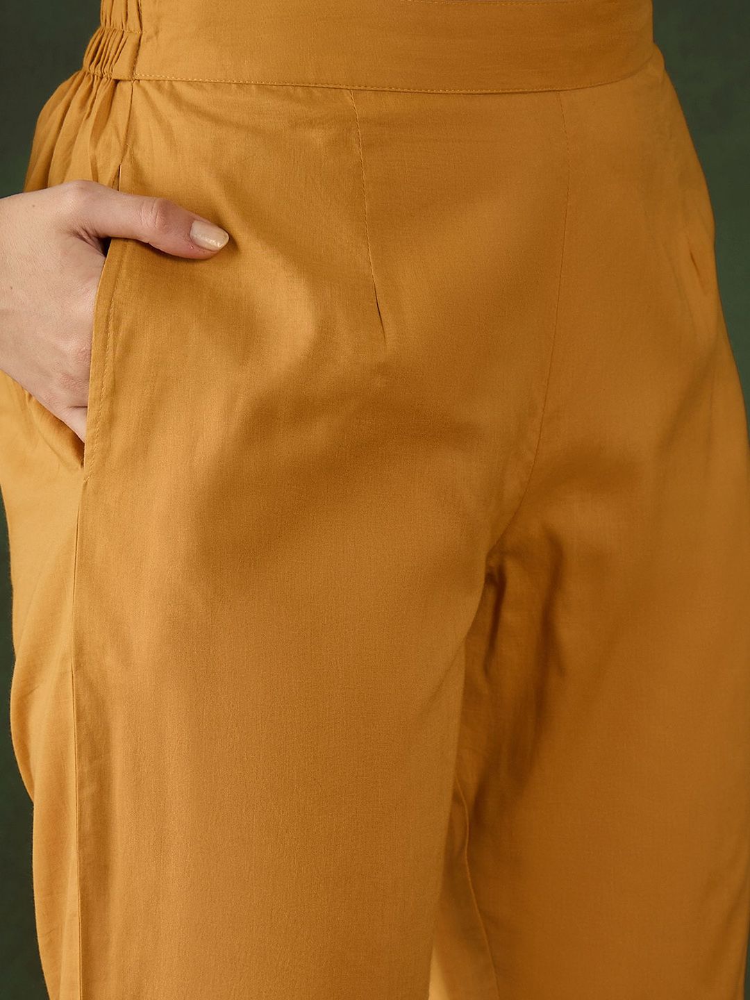 Sangria Embroidered Pure Cotton Kurta & Trousers