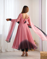 Thumbnail for Evanik Onion Pink Pure Soft Georgette Colorful Padding Anarkali Suit