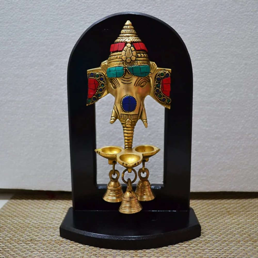 CraftVatika Handwork Ganesha Wall Hanging With Oil Lamp