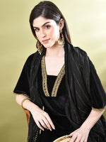 Thumbnail for Sangria Embellished A-Line Kurta & Dhoti Pant With Dupatta