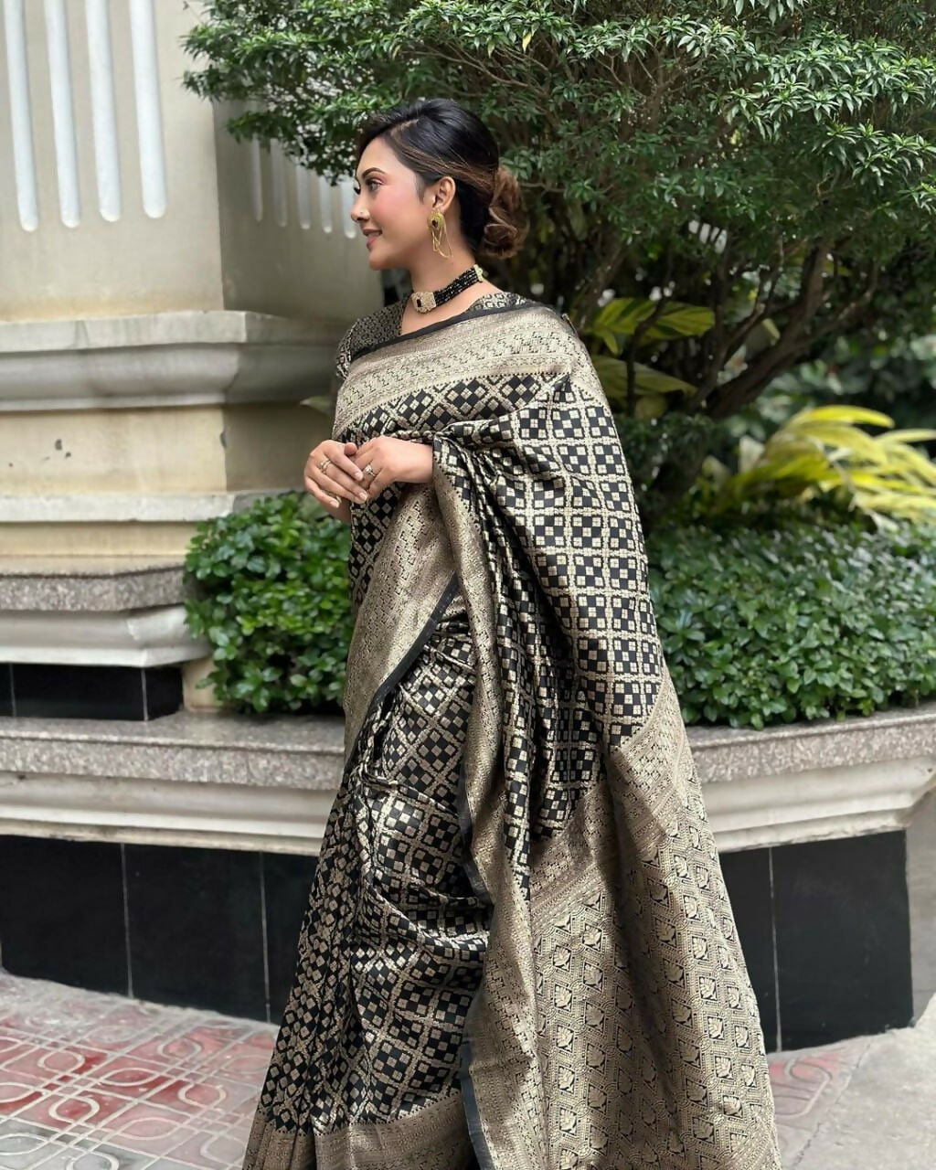 Preksha Creation Banarasi Soft Silk Women Grey Saree - Distacart