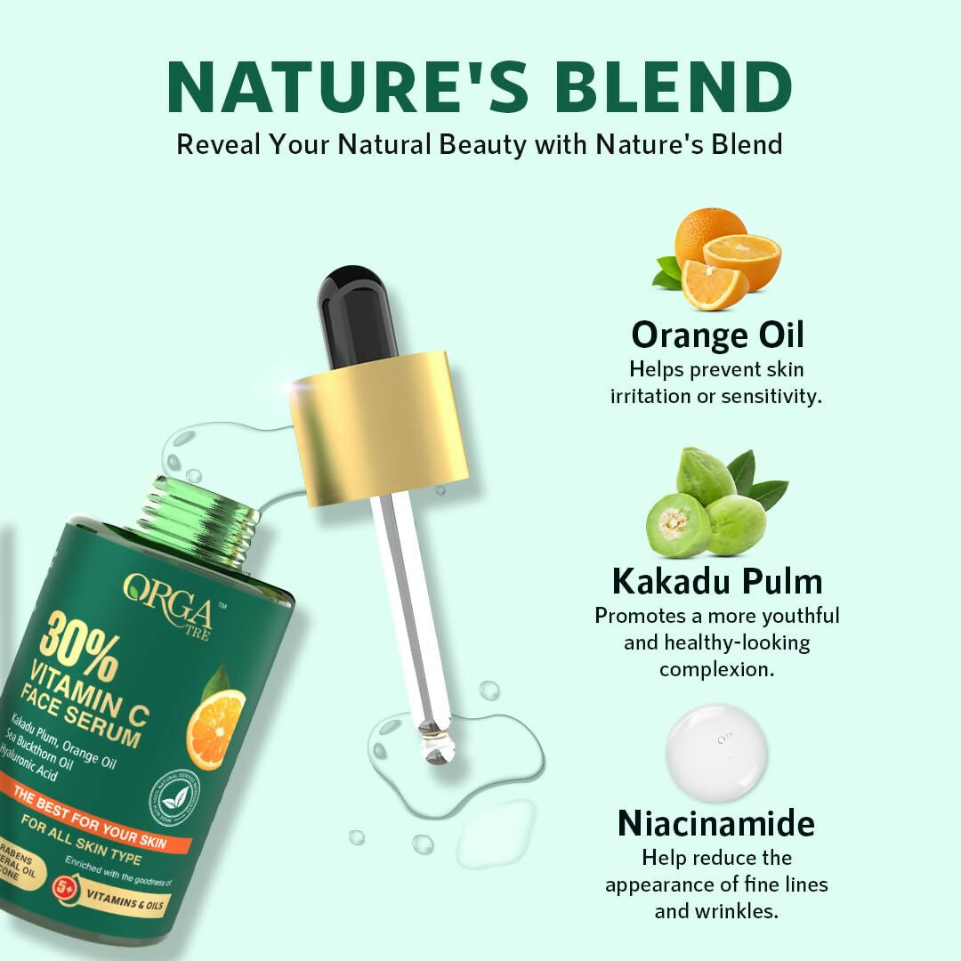 Orgatre 30% Vitamin C Face Serum for Glowing Skin - Distacart
