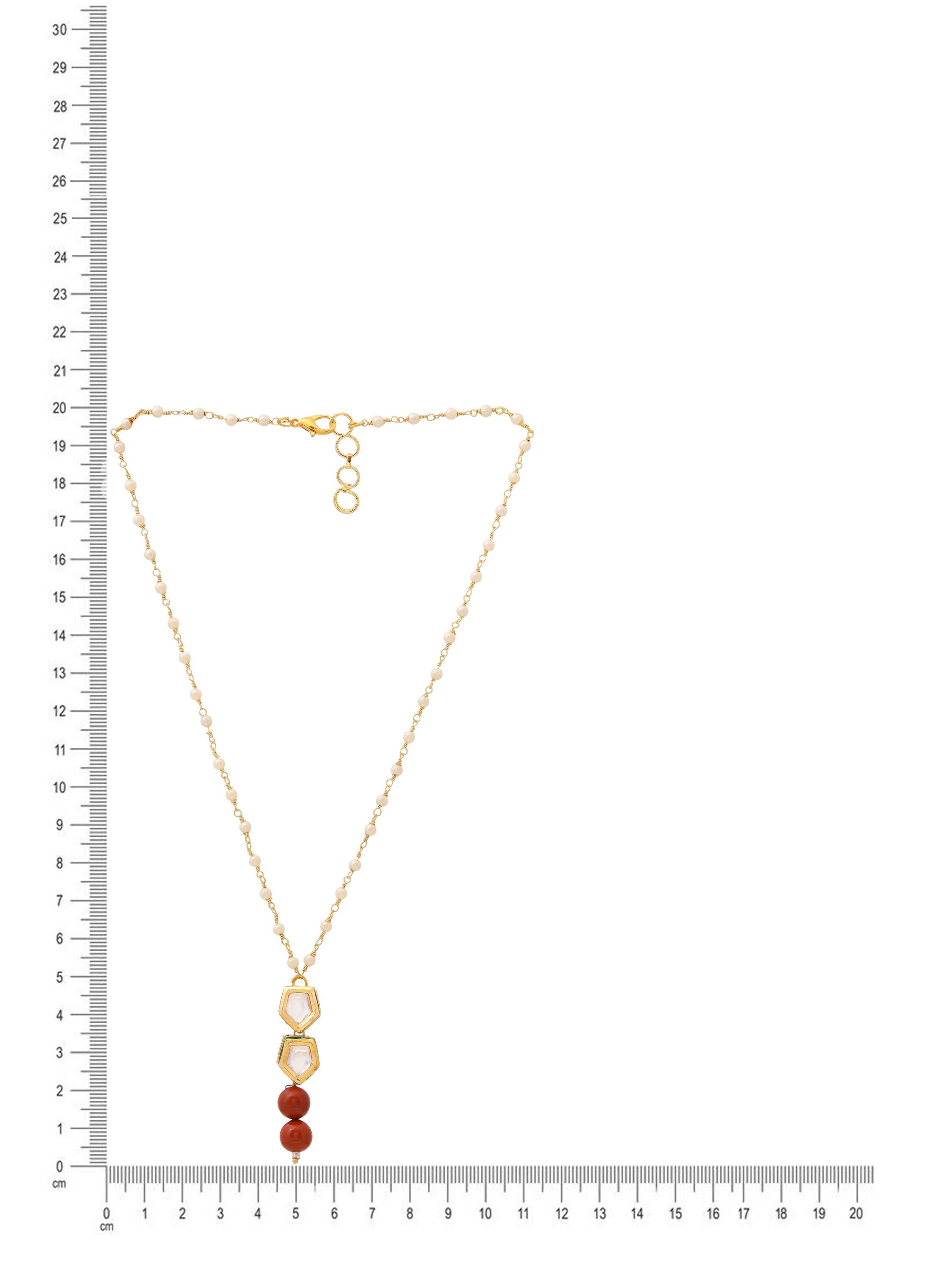 Ruby Raang Red Jasper Kundan Necklace
