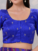 Thumbnail for Joban Fashion Women Silk ROYAL-BLUE Stitched Blouse - Distacart