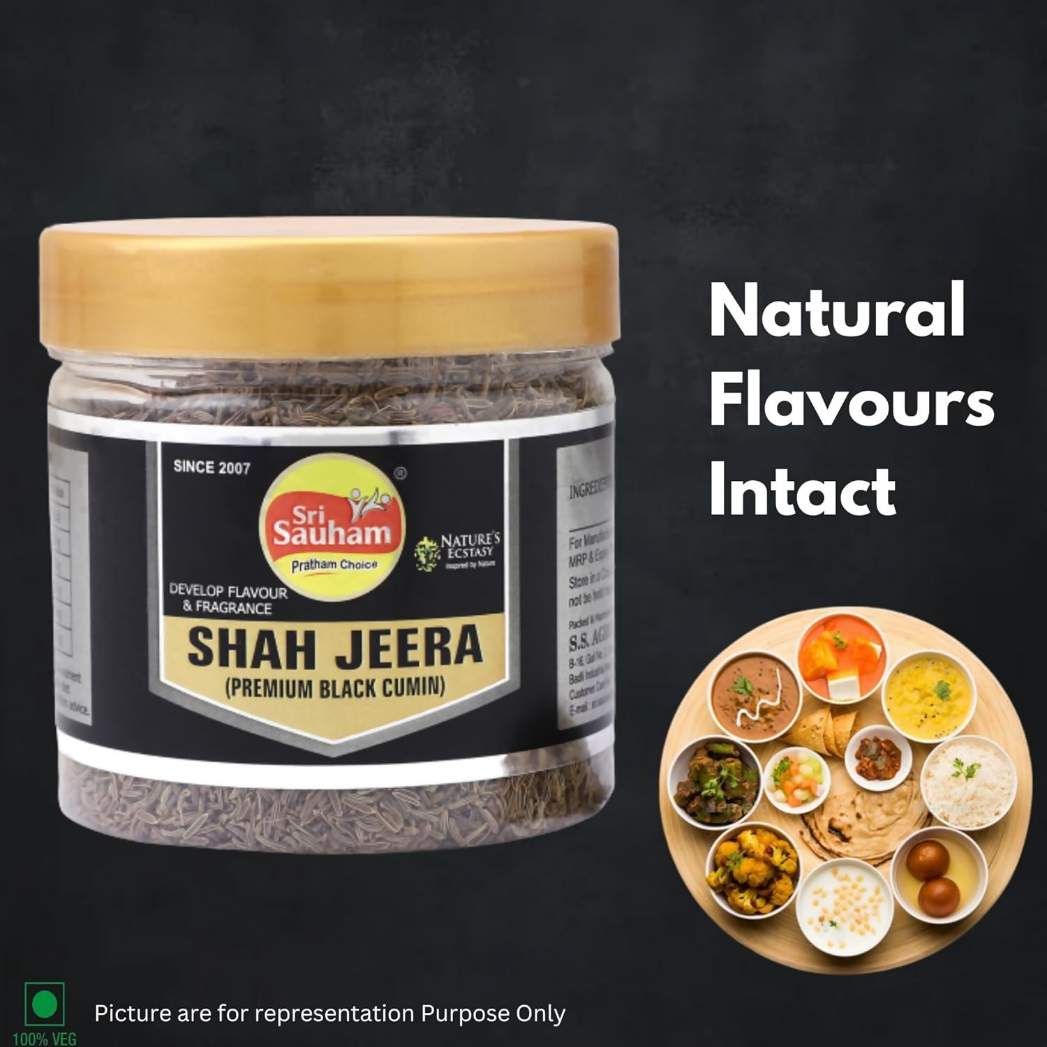 Sri Sauham Premium Spices - 100% Natural Shahi Jeera (Caraway Seeds) - Distacart