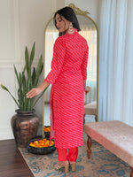 Thumbnail for The52 Women's Muslin hand Embroidered Straight Kurta, Pant and Dupatta Set