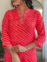 Thumbnail for The52 Women's Muslin hand Embroidered Straight Kurta, Pant and Dupatta Set