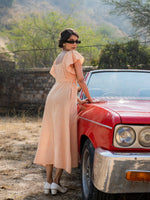 Thumbnail for Yufta Orange Checked Dress
