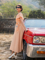 Thumbnail for Yufta Orange Checked Dress