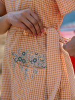 Thumbnail for Yufta Orange Checked Dress