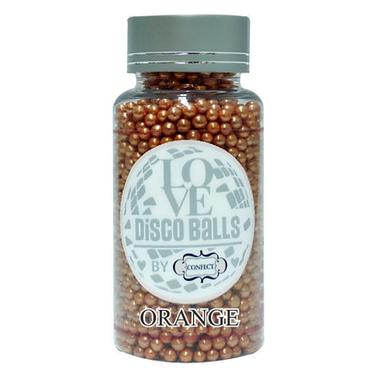 confect orange disco balls sprinkles 2 mm 120 gms