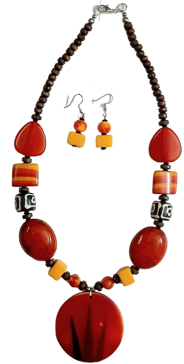 Elite Trading Orange Tribal Jewellery Set - Distacart