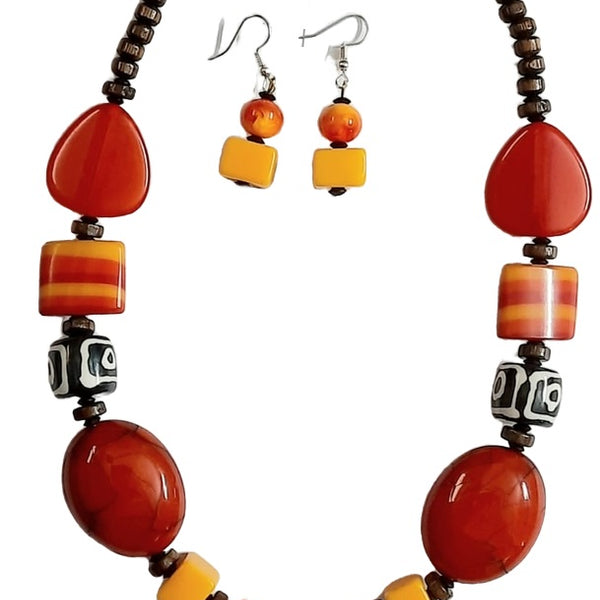 Elite Trading Orange Tribal Jewellery Set - Distacart