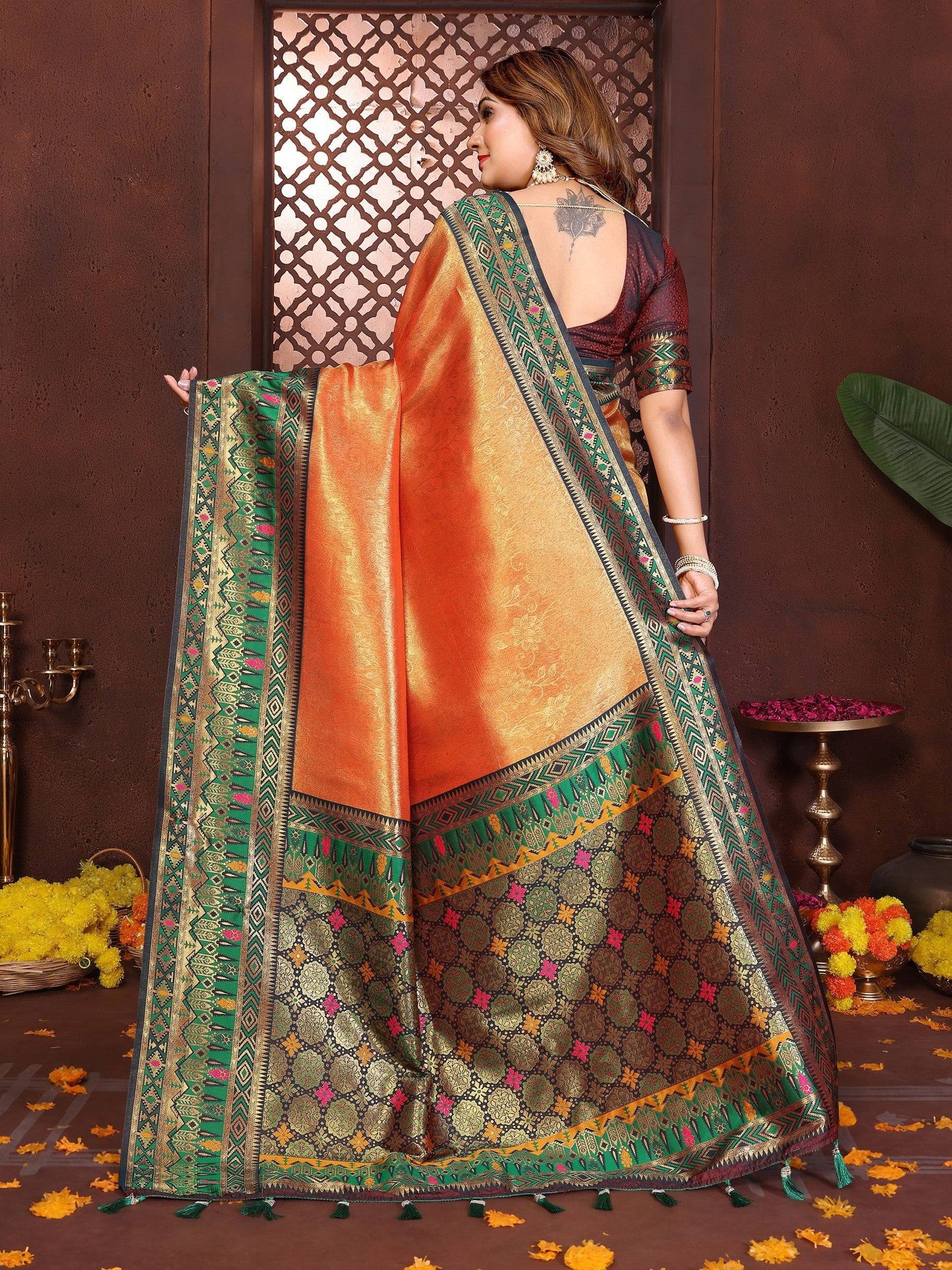 Anaita Banarasi Tissue Silk Saree - Distacart