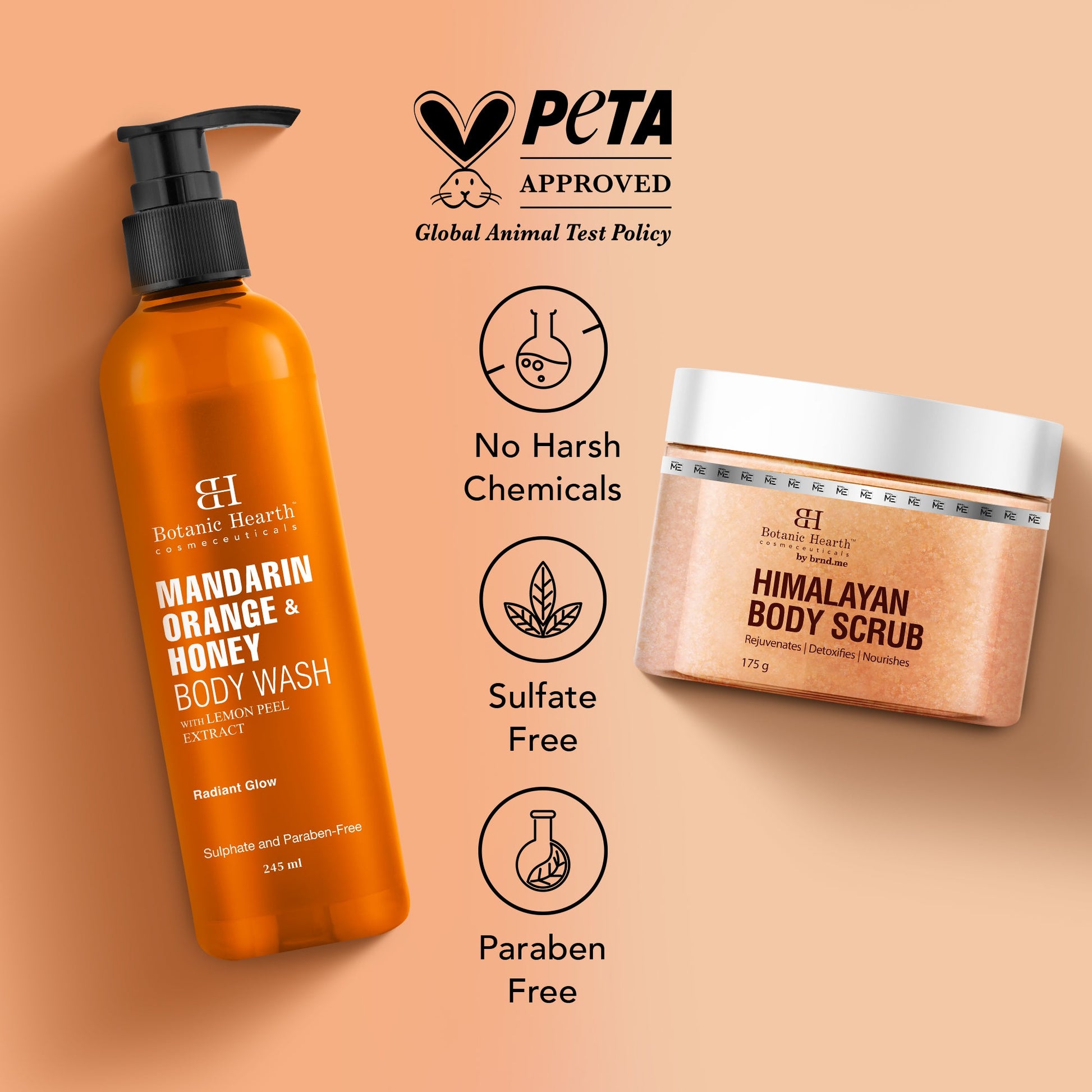 Botanic Hearth Mandarin Orange Body Wash & Himalayan Scrub - Distacart