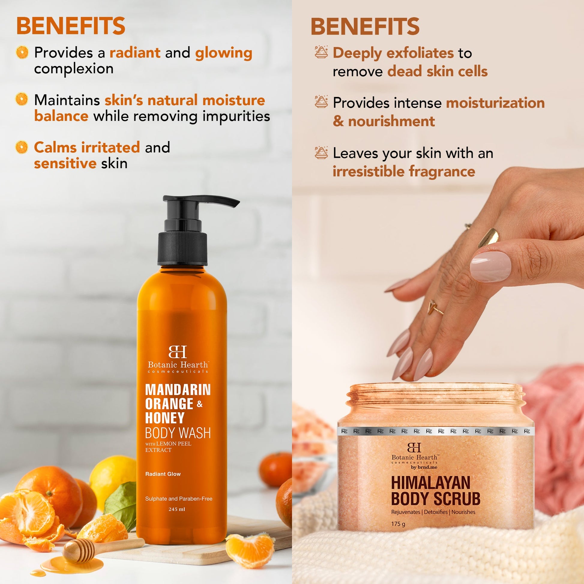 Botanic Hearth Mandarin Orange Body Wash & Himalayan Scrub - Distacart