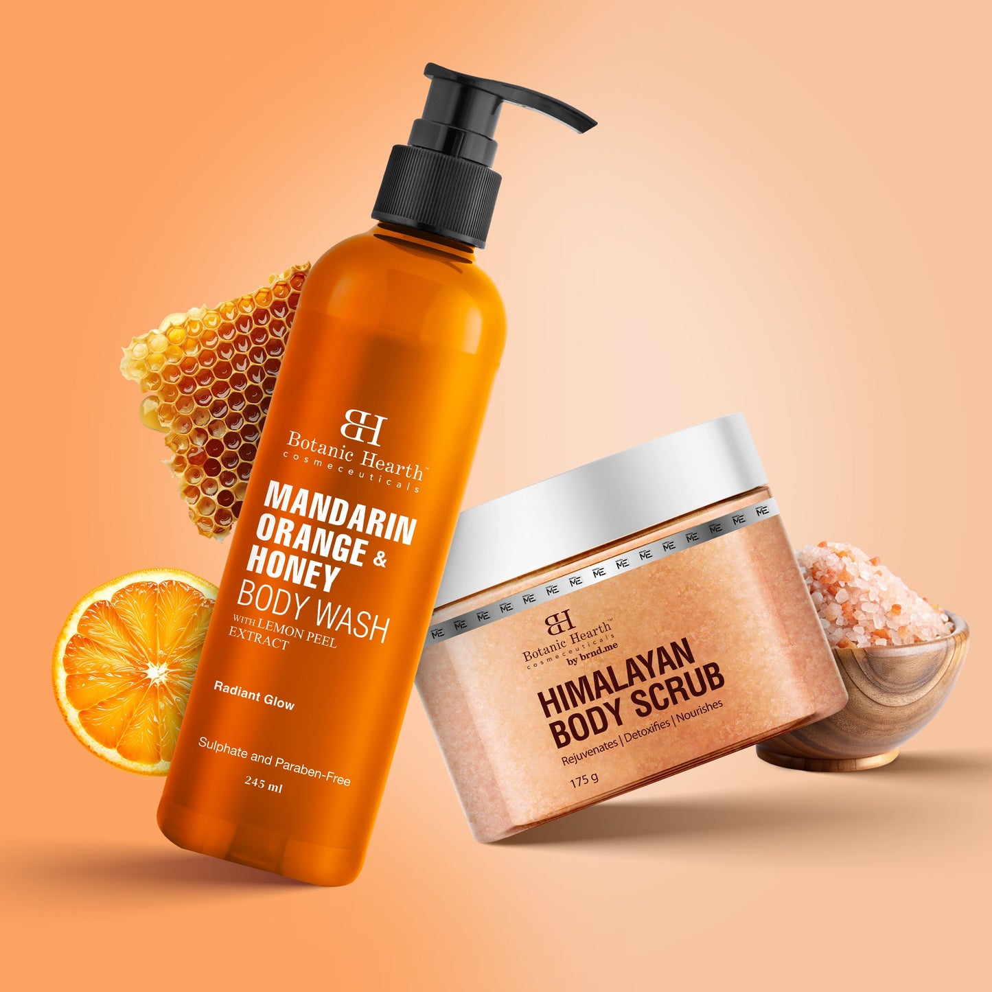 Botanic Hearth Mandarin Orange Body Wash & Himalayan Scrub - Distacart