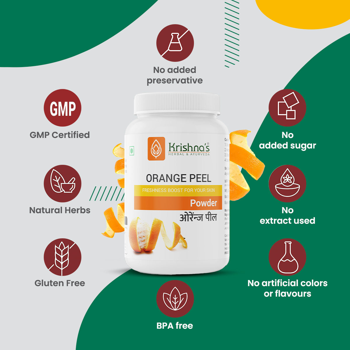 Krishna'S Herbal & Ayurveda Orange Peel Powder