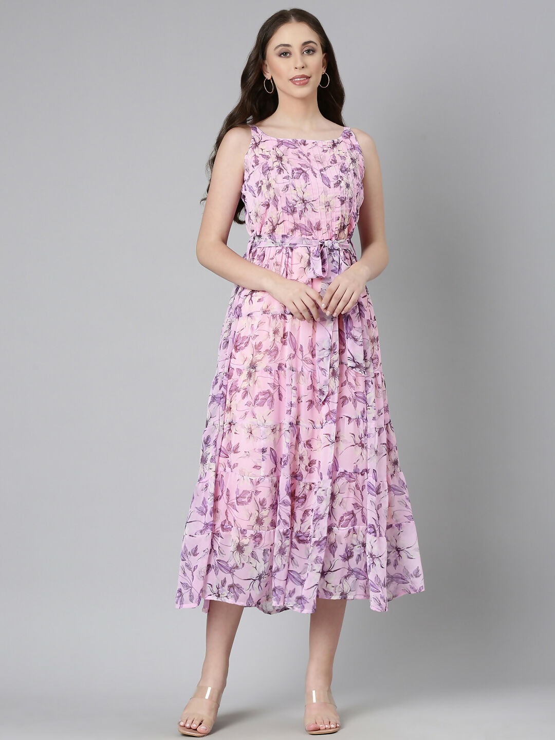 Souchii Floral Chiffon Dress
