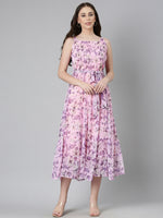Thumbnail for Souchii Floral Chiffon Dress