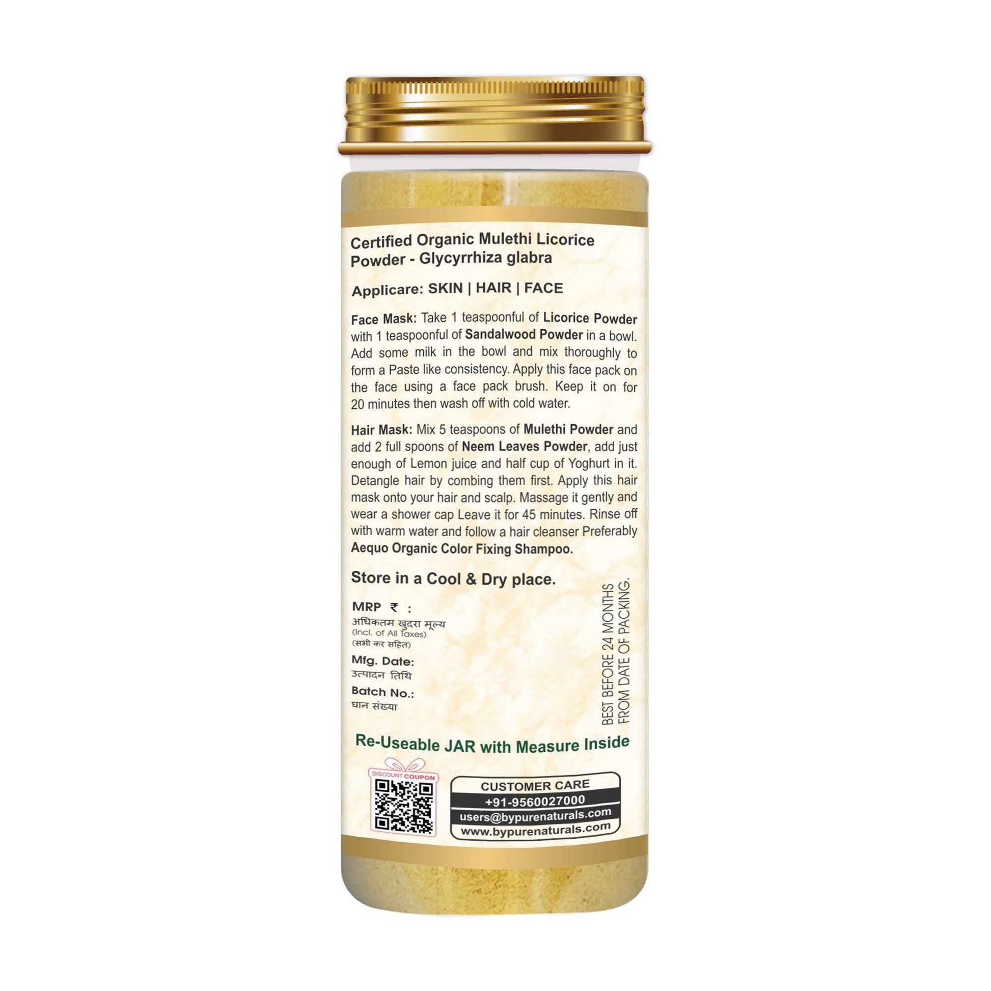 byPureNaturals Organic Mulethi Licorice Powder - Dista