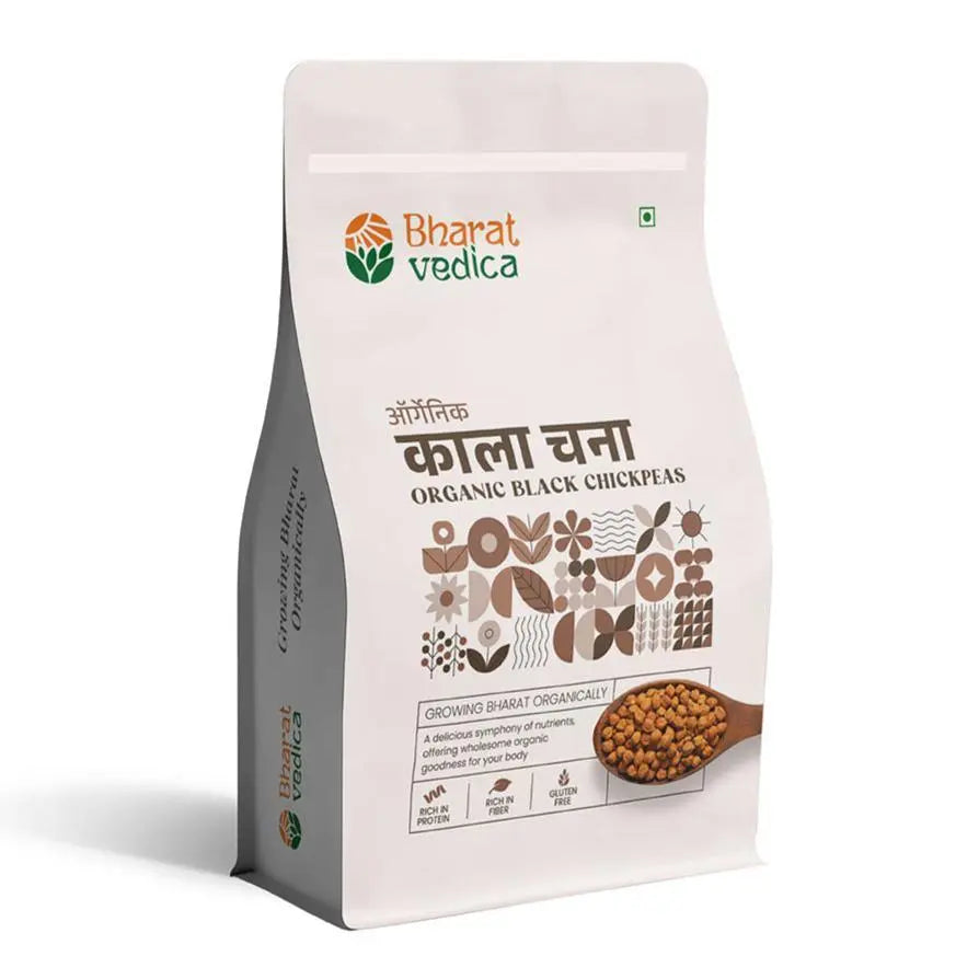 Bharat Vedica Organic Black Chickpeas - Organic Black Chana - Distacart