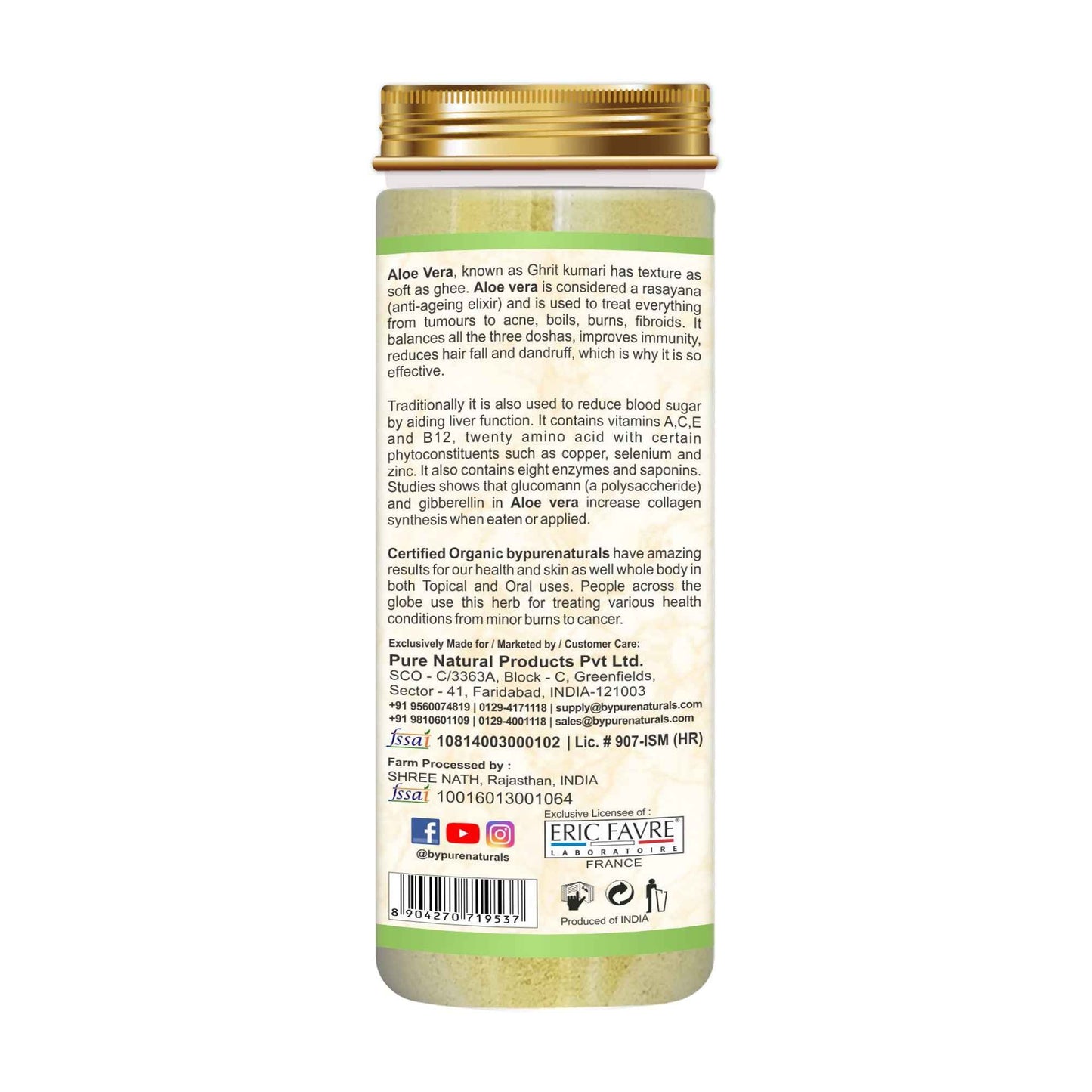 byPureNaturals Organic Aloevera Powder - Dista