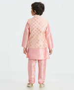 Thumbnail for Joban Fashion Kids Island with Sequence work Nehru Jacket Full Sleeves Kurta, Pyjama Set - Pink - Distacart