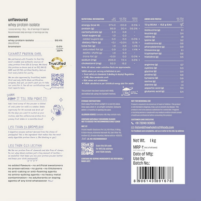 The Whole Truth Whey Protein Isolate Unflavoured - Distacart