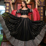 Thumbnail for Jyoti Fashion Women's Black Faux Georgette 5MM Sequins with Zari Embroidered Designer Lehenga Choli Set - Distacart