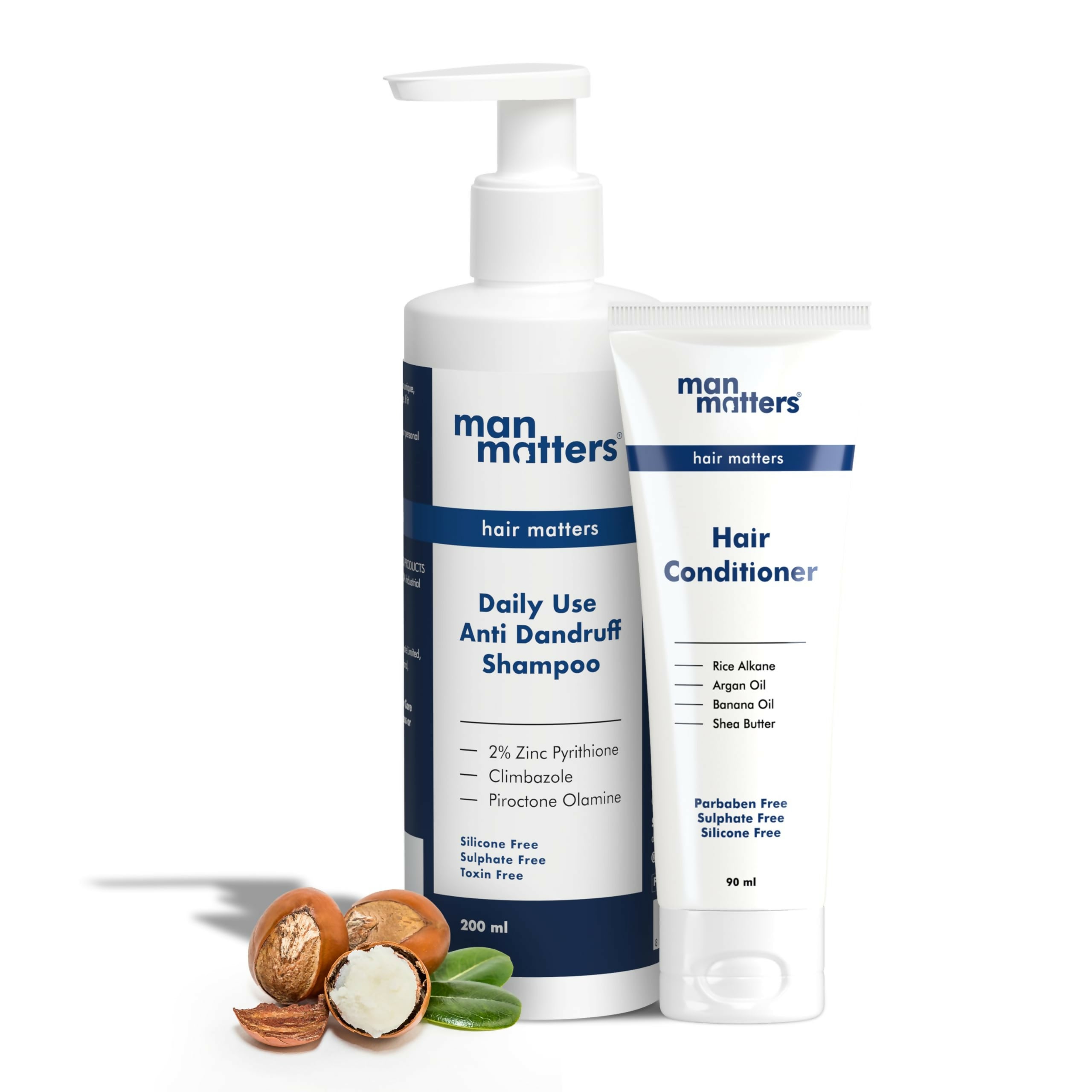 Man Matters Daily Use Anti Dandruff Shampoo & Hair Conditioner Combo - Targets Dandruff, Reduces Flakes, Nourishes Hair & Reduces Frizz - Distacart