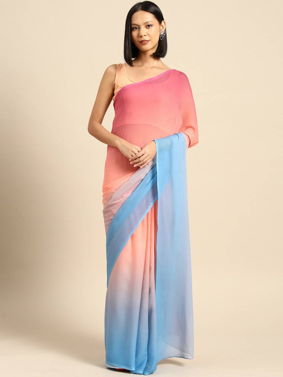 Ahalyaa Women's Traditional wear Saree - Peach - Distacart