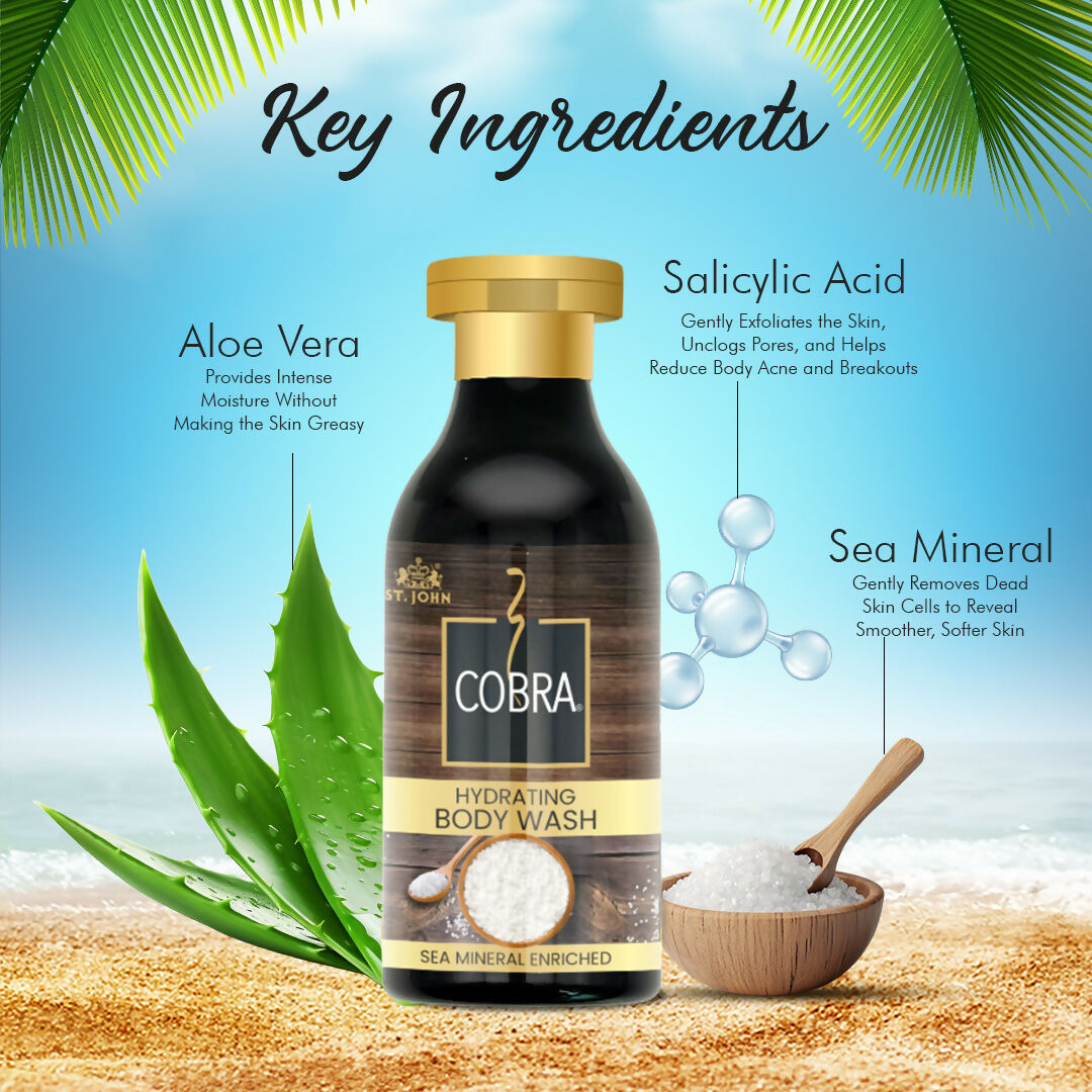 ST.JOHN Cobra Sea Mineral Enriched Body Wash Refreshing & Hydrating Deep Cleansing with Oceanic Minerals For All Skin Types - Distacart