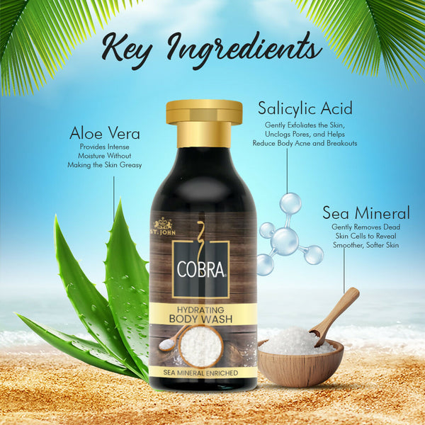 ST.JOHN Cobra Sea Mineral Enriched Body Wash Refreshing & Hydrating Deep Cleansing with Oceanic Minerals For All Skin Types