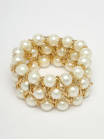 Thumbnail for NVR Women White Beaded Elasticated Bracelet - Distacart