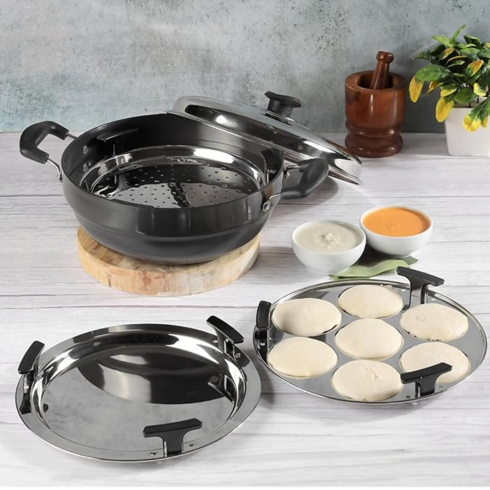 Vinod Black Pearl Hard Anodised Multi Kadai - Dista