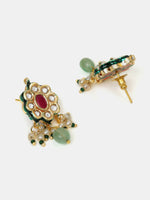 Thumbnail for Ruby Raang Long Kundan Neckpiece With Earrings - Distacart