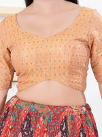 Thumbnail for Joban Fashion Rose-Gold Tissue Elbow Sleeveless Back Open Blouse