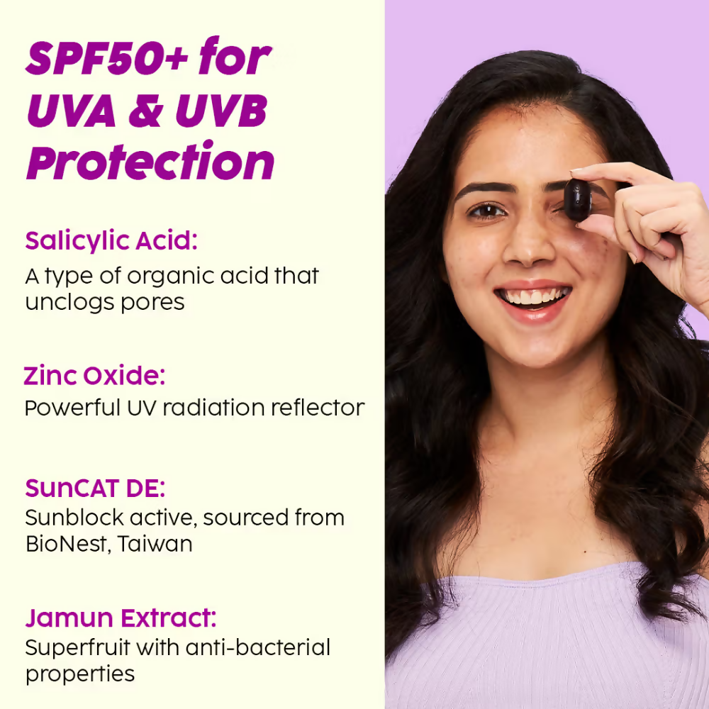 PLIX The Plant Fix Jamun Active Acne Kit With Spf 50+ Sunscreen & Juicy Cleanser - Distacart
