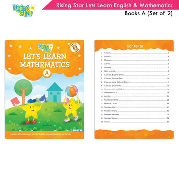 Rising Star Lets Learn English & Maths Activity Books Set A|Set of 2| Ages 3-7 Year| Number, Alphabets, Pattern Writing - Dista