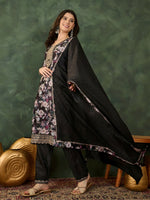 Thumbnail for The52 Women's Beautiful Embroidery Work Chinon silk Fabric Straight Kurta Pant and Dupatta Set - Distacart
