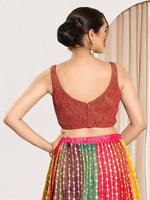 Thumbnail for Joban Fashion Rust Tissue Padded Blouse With Sweetheart Neck Sleeveless - Distacart