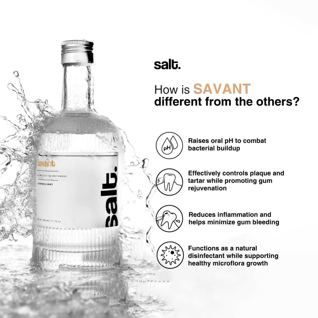 Salt. Oral Care Savant Mouthwash Advanced Gum Protection - Chamomile Mint Flavor - Distacart
