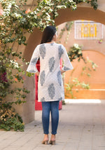 Thumbnail for Juniper Azure White Breeze Cotton Tassel Kurta - Distacart