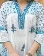 Thumbnail for Juniper Women's White Floral Printed Cotton A-Line Kurta Pant And Dupatta Set - Distacart