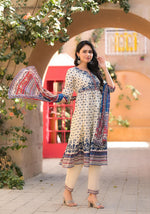 Thumbnail for Juniper Ivory Floral Printed Chanderi Kurta Pant And Dupatta Set With Sequins - Distacart