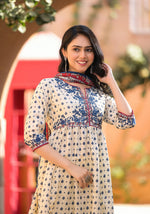 Thumbnail for Juniper Ivory Floral Printed Chanderi Kurta Pant And Dupatta Set With Sequins - Distacart