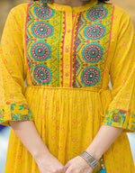 Thumbnail for Juniper Mustard Floral Long Dress With Dupatta